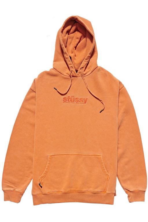 Stussy Mens Italic Pigment Hoodie Brown - IKXBW6940